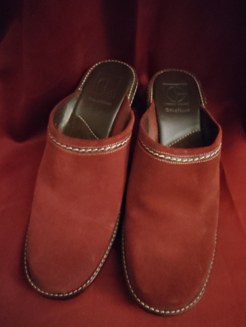 Cole Haan Red Suede Slip-On Mules